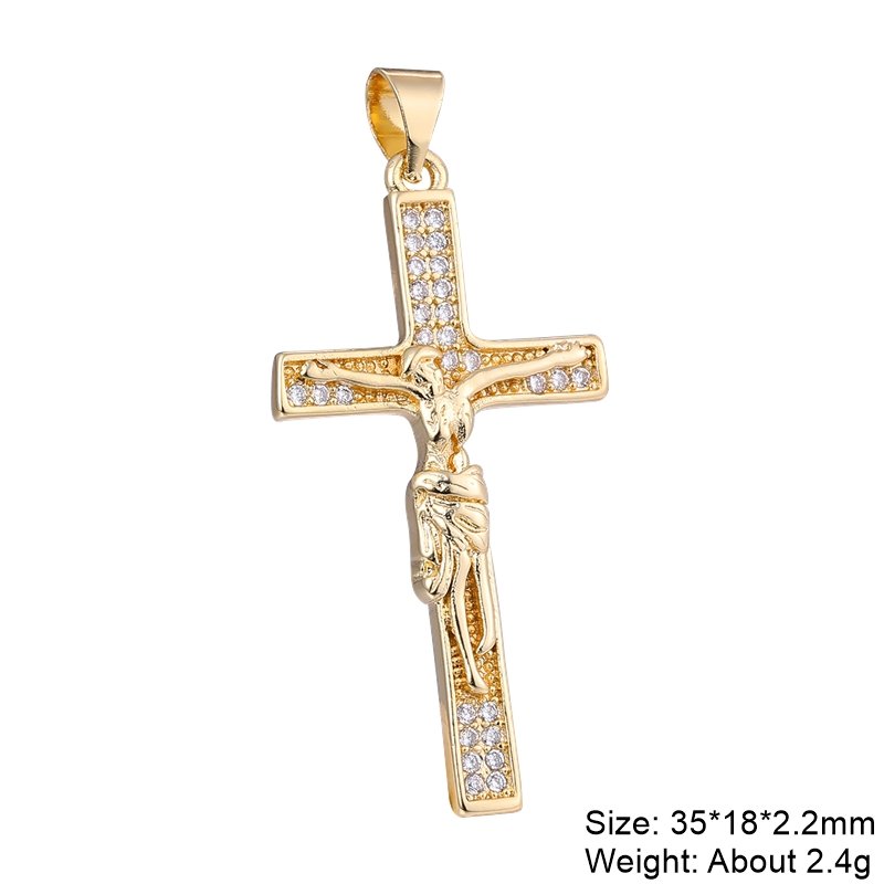 best Juya DIY 18K Real Gold Plated Wholesale Christian Cross Charms For Handmade Christmas Religious Rosary Pendant Jewelry Making Accessories shop online at M2K Trends for