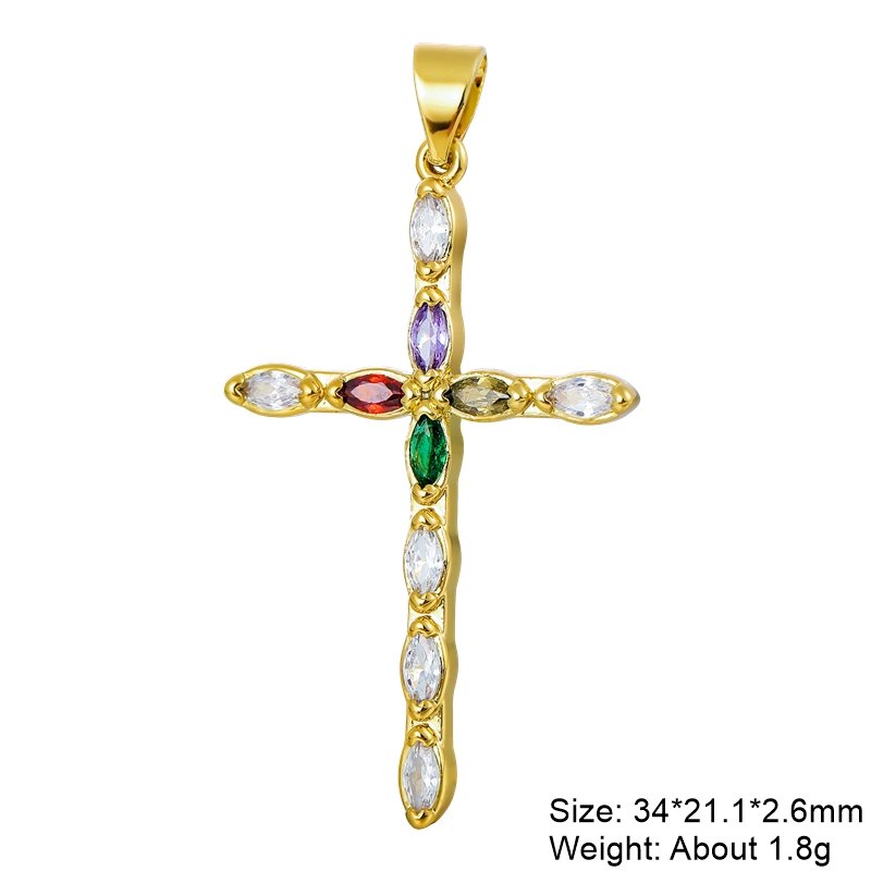 best Juya DIY 18K Real Gold Plated Wholesale Christian Cross Charms For Handmade Christmas Religious Rosary Pendant Jewelry Making Accessories shop online at M2K Trends for