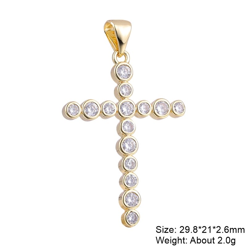 best Juya DIY 18K Real Gold Plated Wholesale Christian Cross Charms For Handmade Christmas Religious Rosary Pendant Jewelry Making Accessories shop online at M2K Trends for