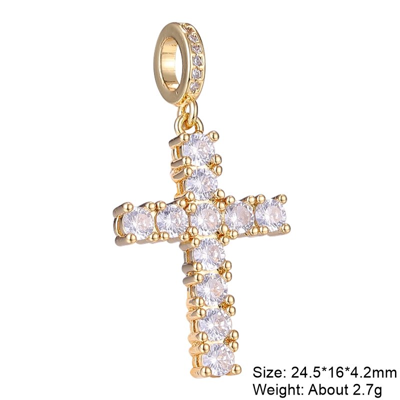 best Juya DIY 18K Real Gold Plated Wholesale Christian Cross Charms For Handmade Christmas Religious Rosary Pendant Jewelry Making Accessories shop online at M2K Trends for