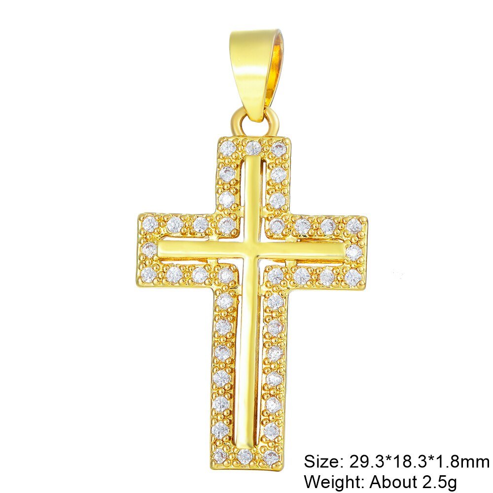 best Juya DIY 18K Real Gold Plated Wholesale Christian Cross Charms For Handmade Christmas Religious Rosary Pendant Jewelry Making Accessories shop online at M2K Trends for