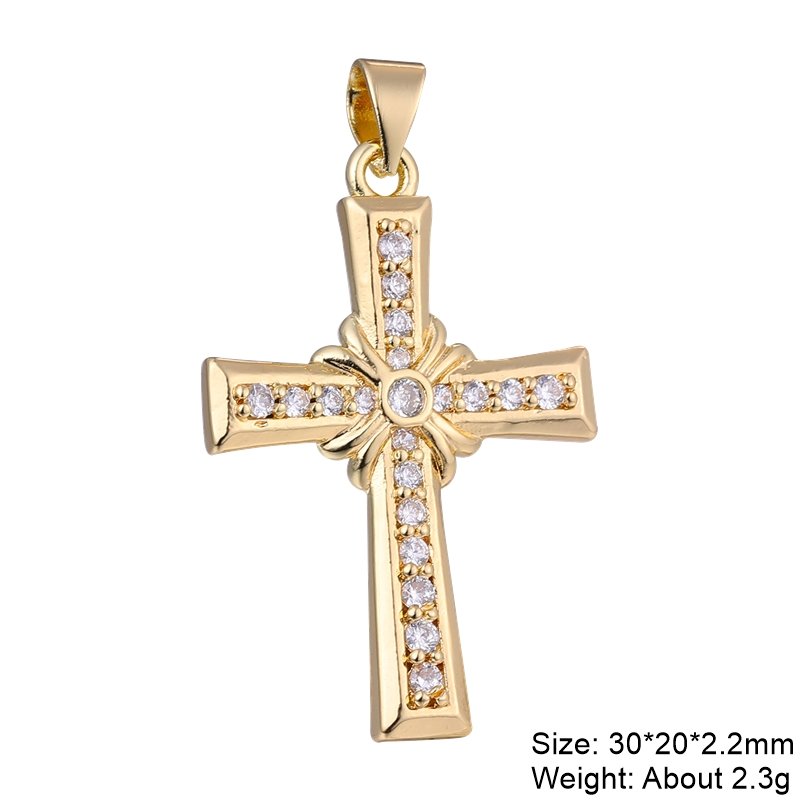 best Juya DIY 18K Real Gold Plated Wholesale Christian Cross Charms For Handmade Christmas Religious Rosary Pendant Jewelry Making Accessories shop online at M2K Trends for