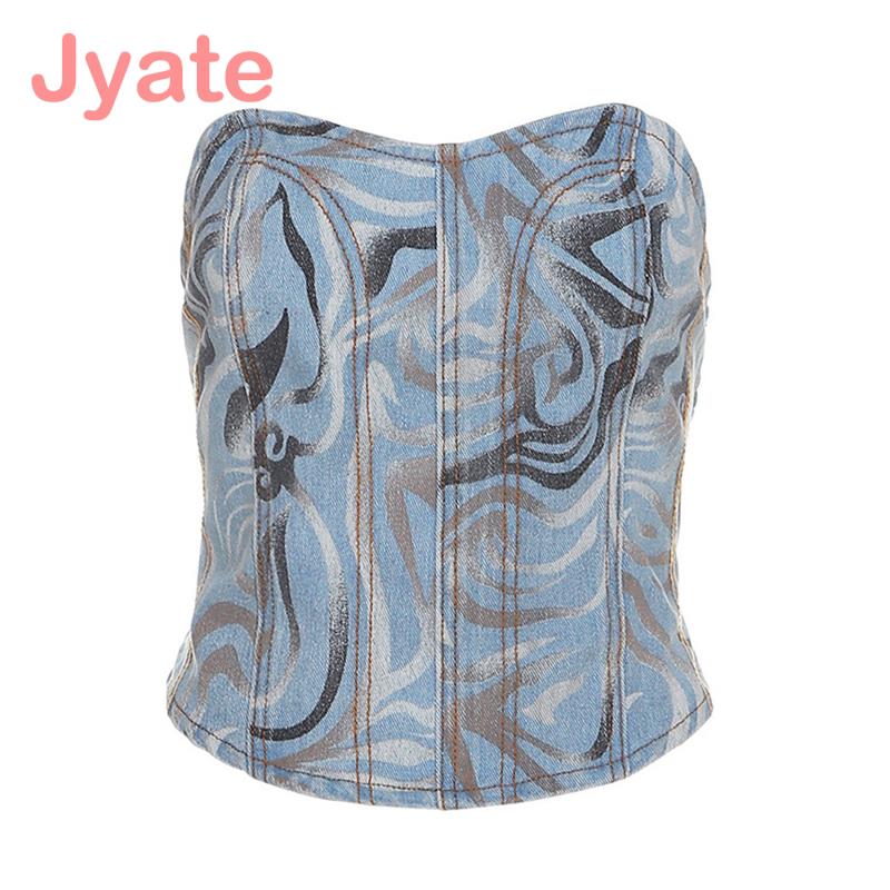 best Jyate Graphic Print Denim Skirts Women Summer Low Waist Lace Up Y2k Streetwear Mini Skirt Female Sexy Grunge Aesthetic Clothes 0 shop online at M2K Trends for