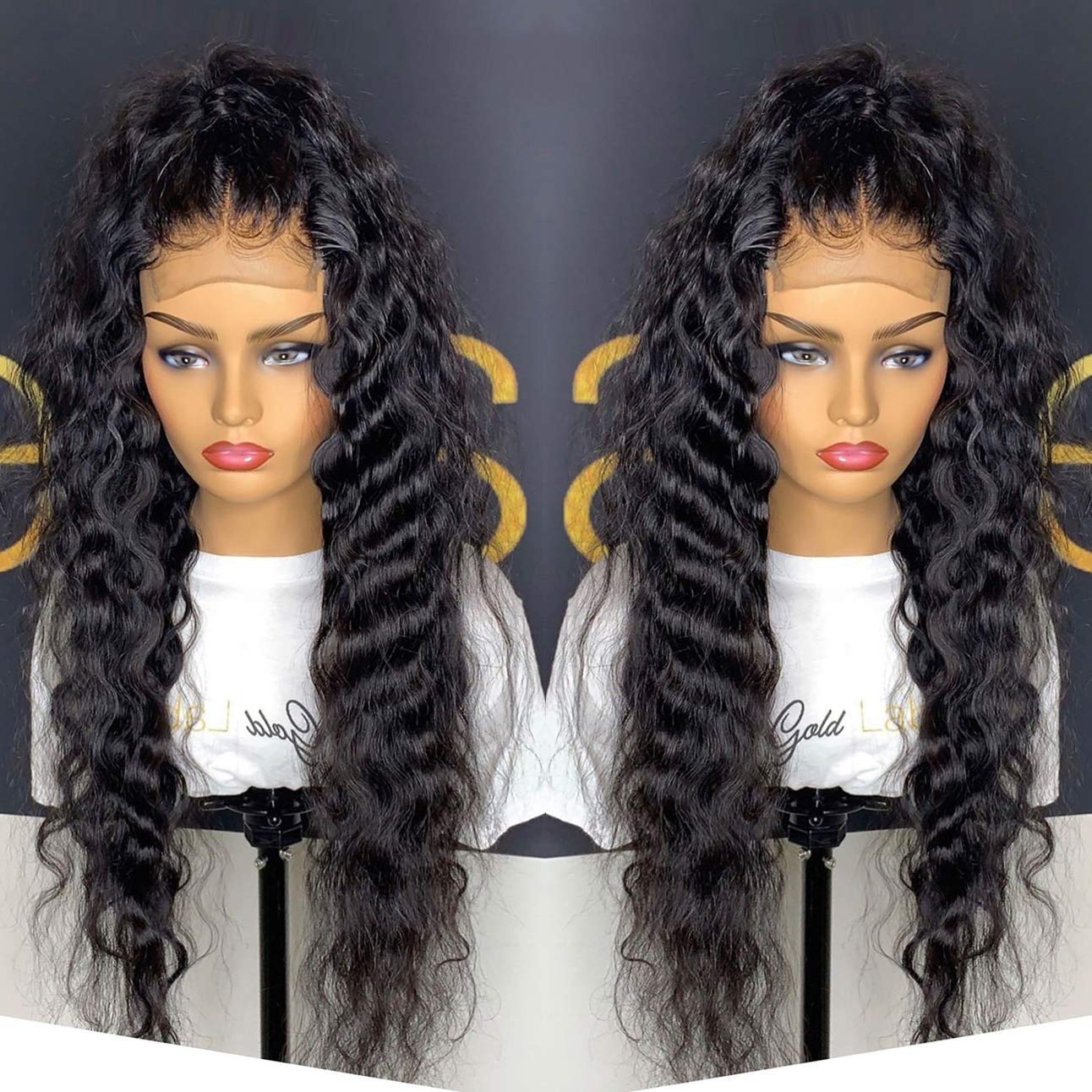 best Kinky Curly Lace Front Synthetic Wig 180% Density Natural Black Soft Other shop online at M2K Trends for