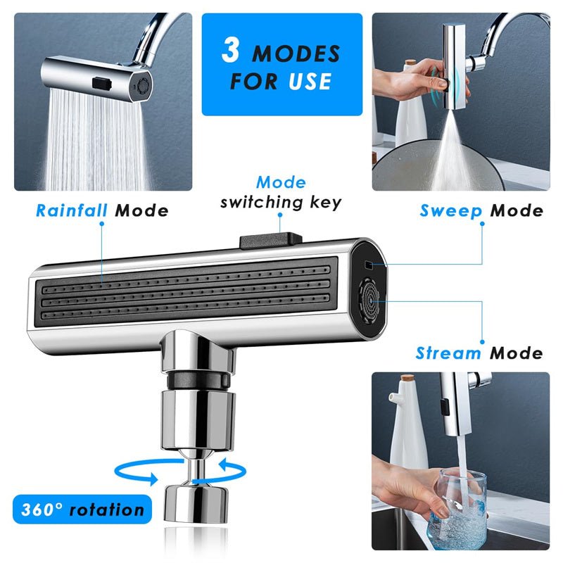 best Kitchen Faucet Waterfall Outlet Splash Proof Universal Rotating Bubbler Multifunctional Water Nozzle Extension Kitchen Gadgets 0 shop online at M2K Trends for