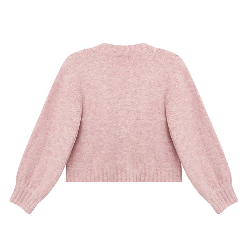best Knitted Cardigan Pink Cherry Lazy Retro Gentle Sweater 0 shop online at M2K Trends for