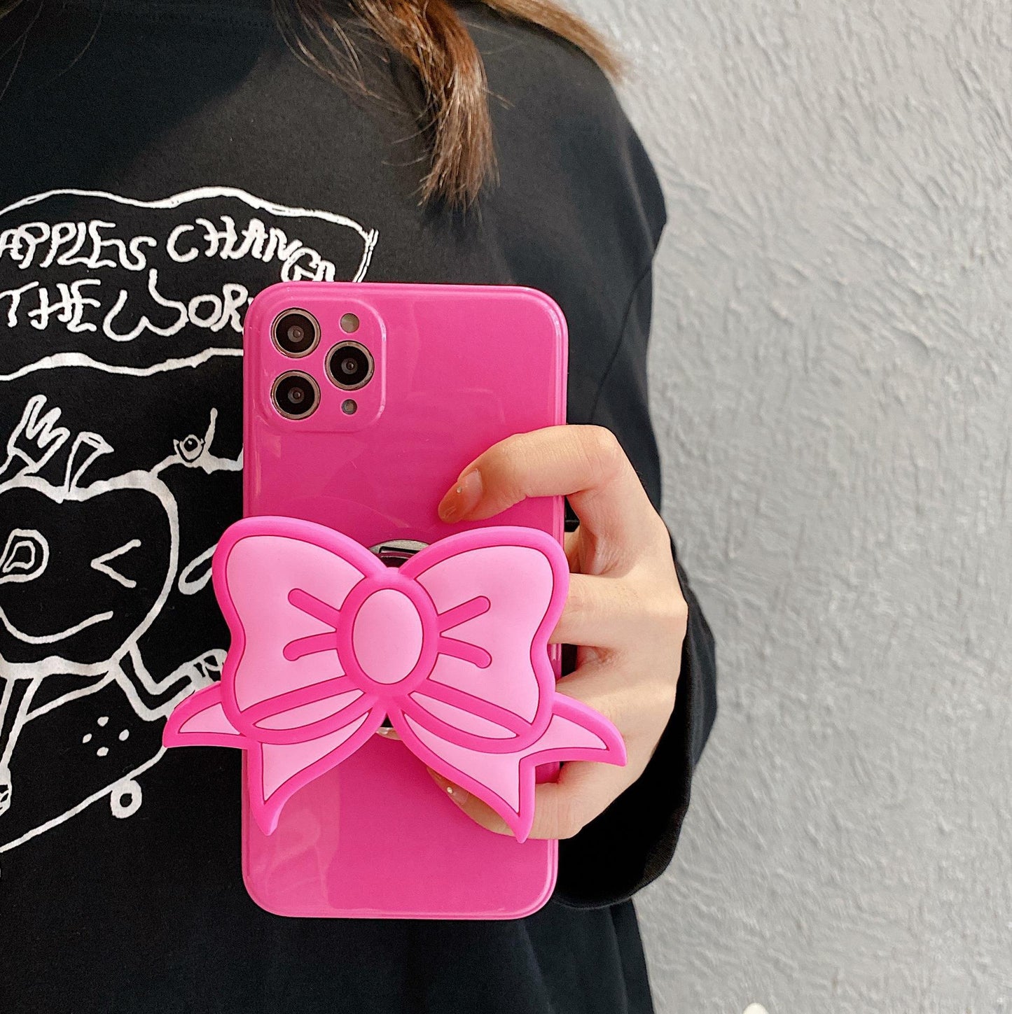 best Korea Ins Pink Bow Personality Stand Phone Case 0 shop online at M2K Trends for