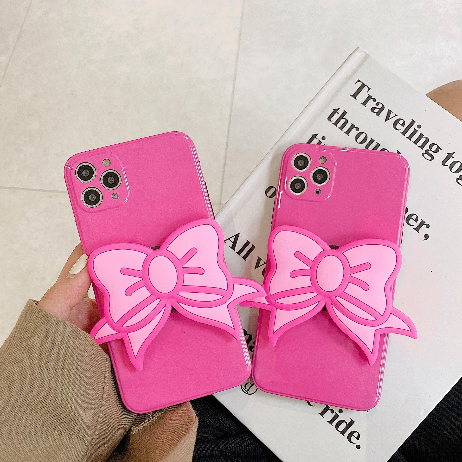 best Korea Ins Pink Bow Personality Stand Phone Case 0 shop online at M2K Trends for