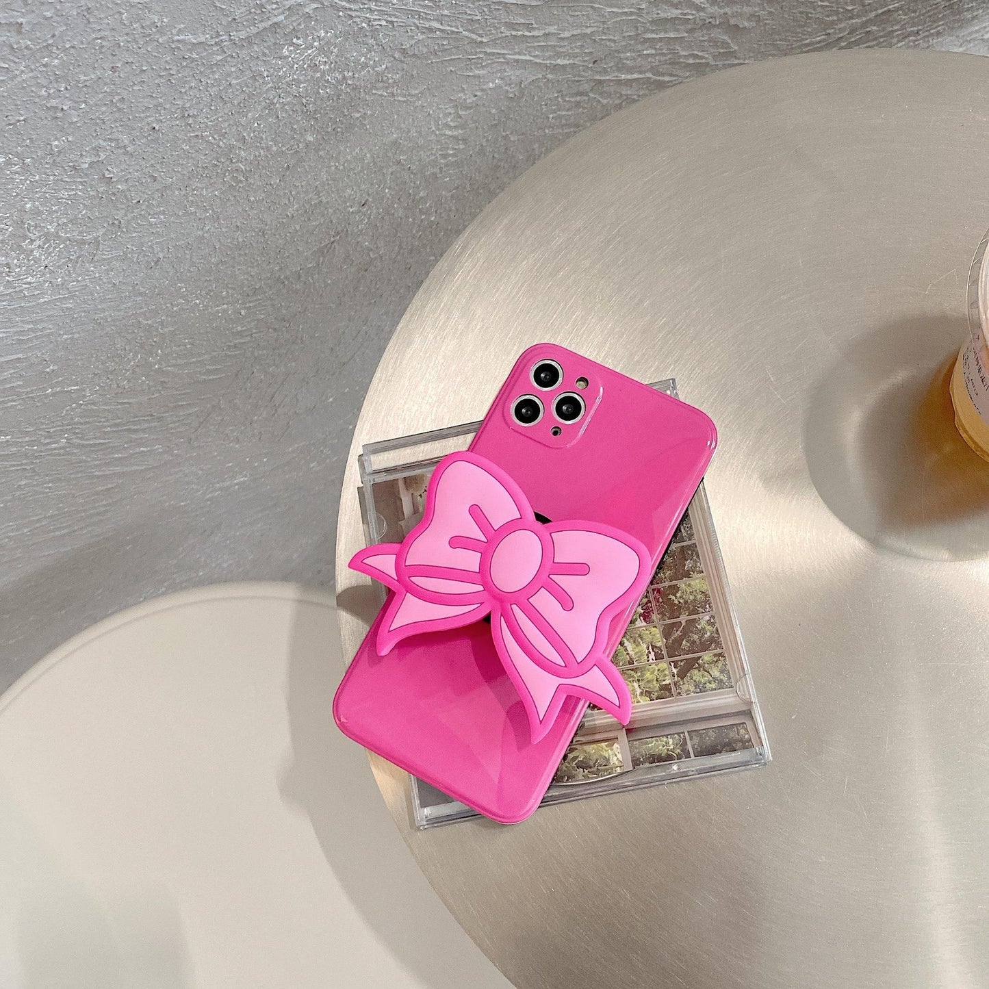 best Korea Ins Pink Bow Personality Stand Phone Case 0 shop online at M2K Trends for