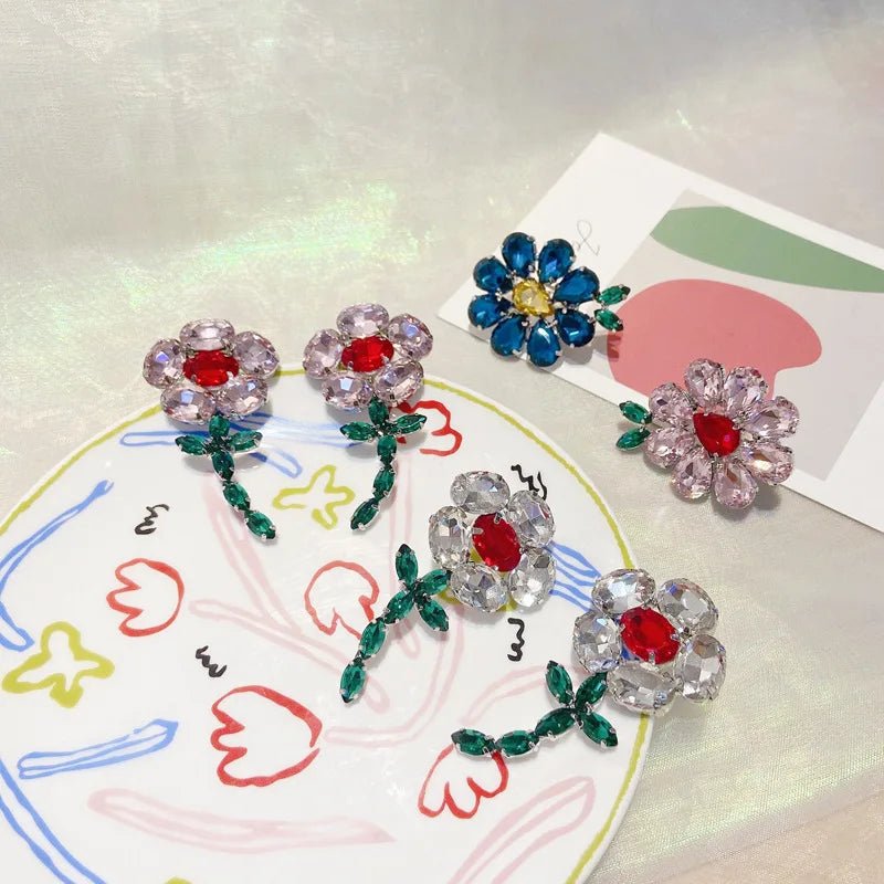 best Korean Charms Candy Color Flower Rings for Women Metal Vintage Sweet Crystal Y2K Rings Jewelry Friendship 90s 00s Style Gifts shop online at M2K Trends for