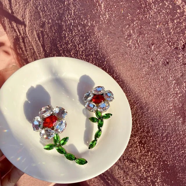 best Korean Charms Candy Color Flower Rings for Women Metal Vintage Sweet Crystal Y2K Rings Jewelry Friendship 90s 00s Style Gifts shop online at M2K Trends for