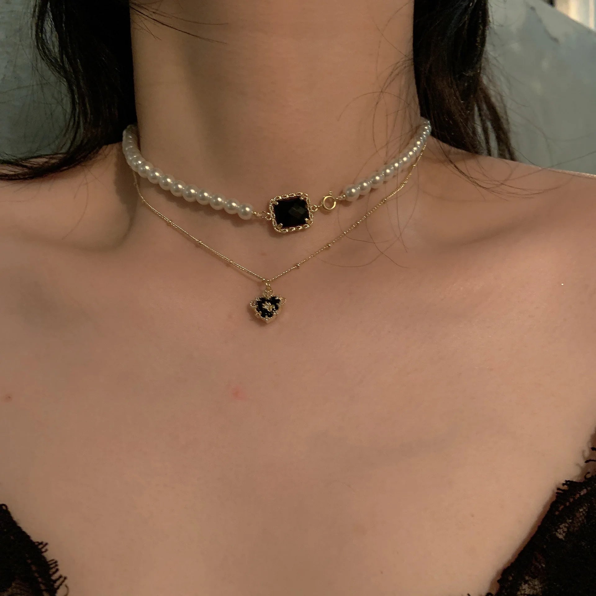 best Korean Charms Rainbow Crystal Necklace For Women Metal Vintage Y2K Choker Necklace Gossip Girls 90s Style Aesthetics Friends shop online at M2K Trends for