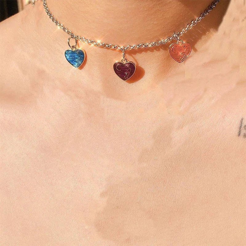 best Korean Charms Rainbow Crystal Necklace For Women Metal Vintage Y2K Choker Necklace Gossip Girls 90s Style Aesthetics Friends shop online at M2K Trends for