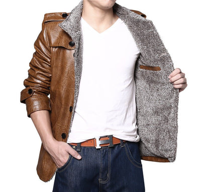 best Korean thick slim leather jacket 0 shop online at M2K Trends for