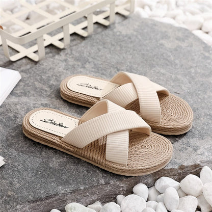 best Ladies New Slippers Summer Cross Drag Fashion Hemp Rope Outer Wear Slippers Casual Sandals and Slippers 0 shop online at M2K Trends for