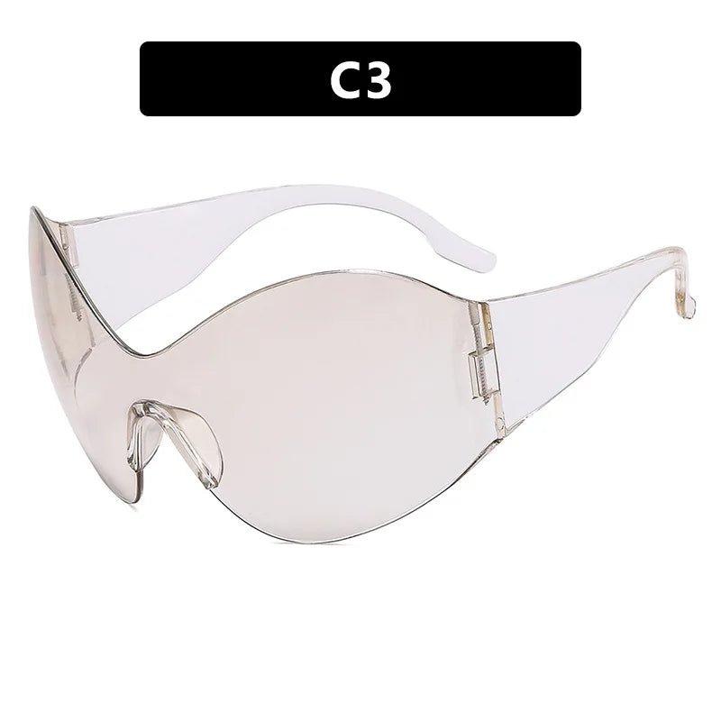 best Ladies Steampunk Goggle Sunglasses Men Oversized Trends Punk Y2k One piece Mask Sunshade Sun Glasses Female 2000'S Brand Oculos shop online at M2K Trends for