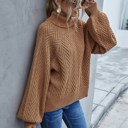 best Lantern Sleeve Women's Sweater Turtleneck Sweater 0 shop online at M2K Trends for