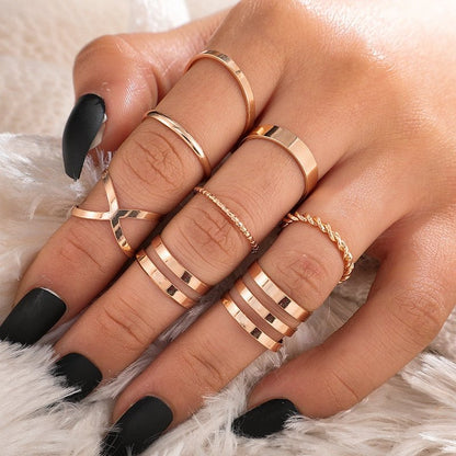 best 7pcs Fashion Jewelry Rings Set Hot Selling Metal Hollow Round Opening Women Finger Ring for Girl Lady Party Wedding Gifts Jewelry & Watches shop online at M2K Trends for Fashion Jewelry