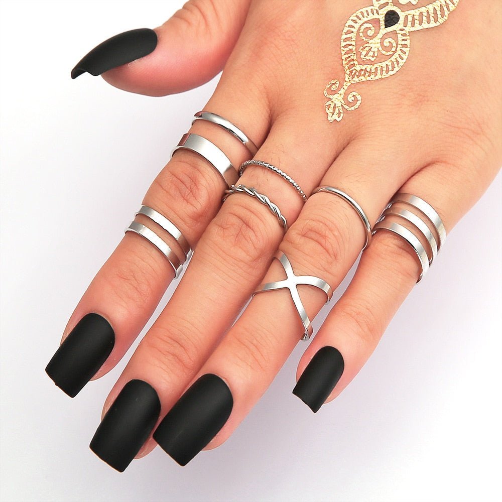 best 7pcs Fashion Jewelry Rings Set Hot Selling Metal Hollow Round Opening Women Finger Ring for Girl Lady Party Wedding Gifts Jewelry & Watches shop online at M2K Trends for Fashion Jewelry