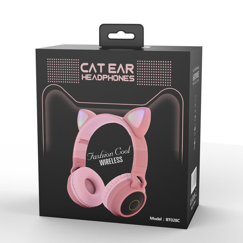 best LED Light Cat Ear Headphones Wireless Bluetooth 5.0 Headset Portable Foldable Kids Headphone With Microphone Best Gift 0 shop online at M2K Trends for Wireless