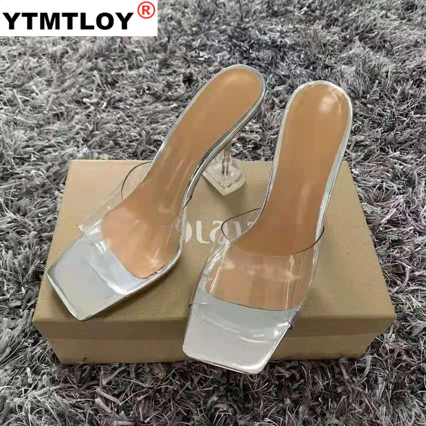 best Leopard Print Sandals Open Toe High Heels Women Transparent Perspex Slippers Shoes Heel Clear Sandals Gladiator Pvc Casual 0 shop online at M2K Trends for