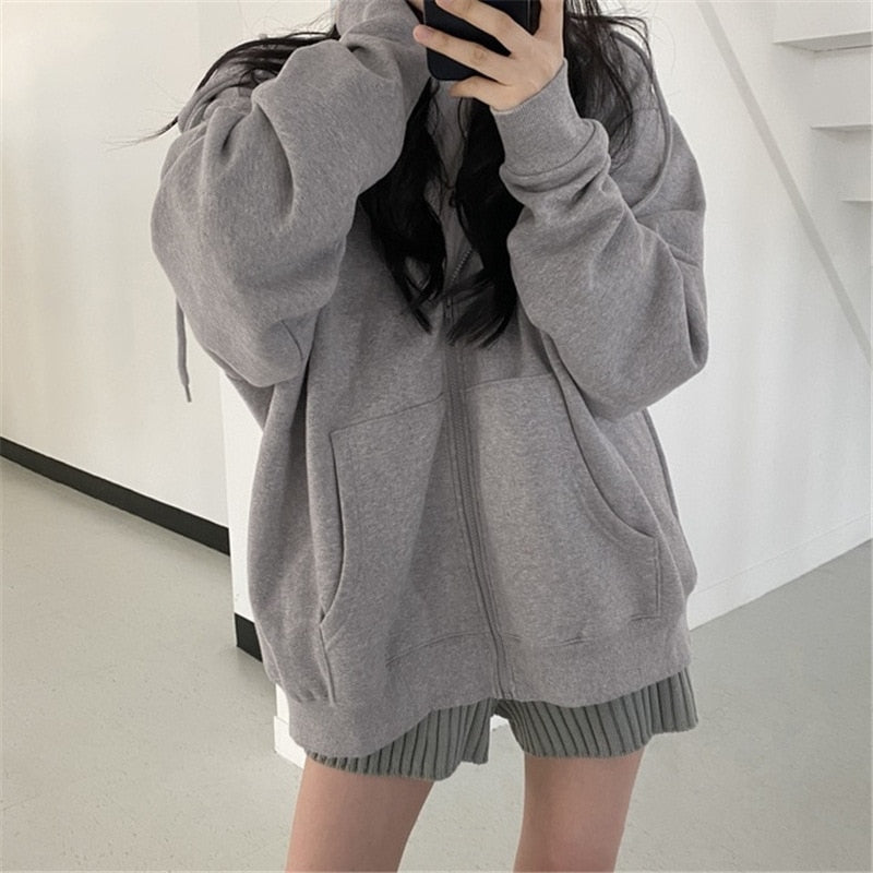 best Letter Print Zip Up Hoodies Women Men Jacket Casual Hip Hop Harajuku Streetwear Y2K Clothes Tops Loose Grunge Hooded Sweatshirt 0 shop online at M2K Trends for