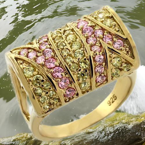 best LOAS1139 - Gold 925 Sterling Silver Ring with AAA Grade CZ in Multi Jewelry & Watches shop online at M2K Trends for $10 to $20