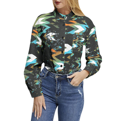 best Long Sleeve Button Up Casual Shirt Top Blouse shop online at M2K Trends for floral blouse