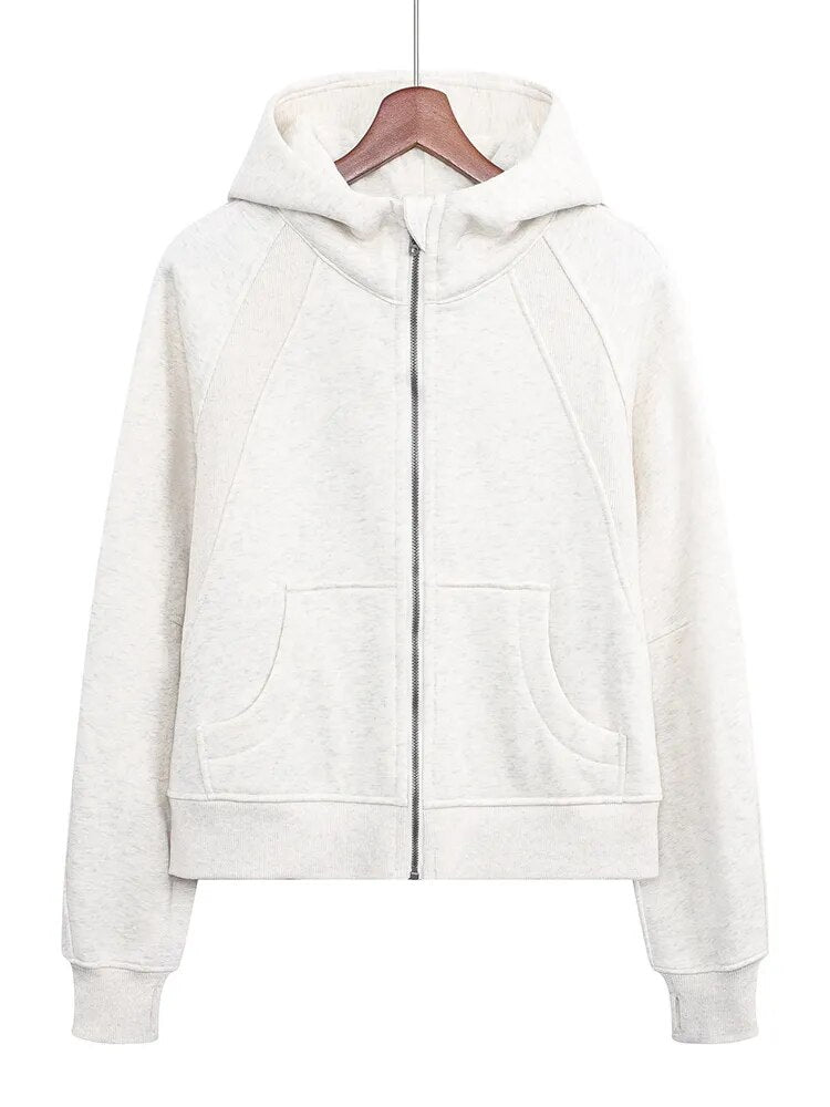 best Lulu's Hooded Zippered Sweater Coat With Free Shipping Promotion in Winter New Fashion and Leisure With Embroidered Logo. shop online at M2K Trends for