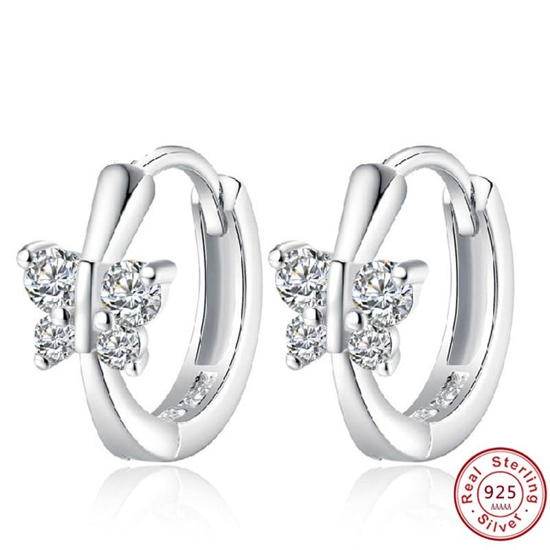 best Luxury 925 Sterling Silver Classic Butterfly Austrian Crystal Stone Earrings Bridal Wedding Ceremony Propose Jewellery Accessories shop online at M2K Trends for Accessories