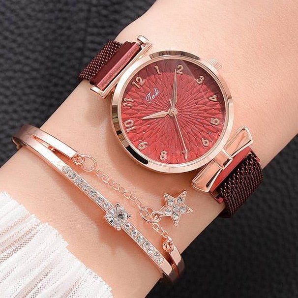 best Luxury Women Bracelet Quartz Watches For Women Magnetic Watch Ladies Sports Dress Pink Dial Wrist Watch Clock Relogio Feminino 0 shop online at M2K Trends for