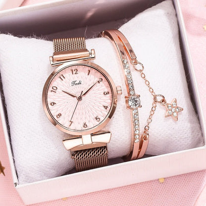 best Luxury Women Bracelet Quartz Watches For Women Magnetic Watch Ladies Sports Dress Pink Dial Wrist Watch Clock Relogio Feminino 0 shop online at M2K Trends for