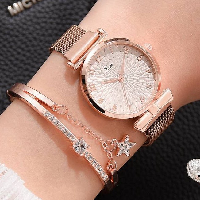 best Luxury Women Bracelet Quartz Watches For Women Magnetic Watch Ladies Sports Dress Pink Dial Wrist Watch Clock Relogio Feminino 0 shop online at M2K Trends for