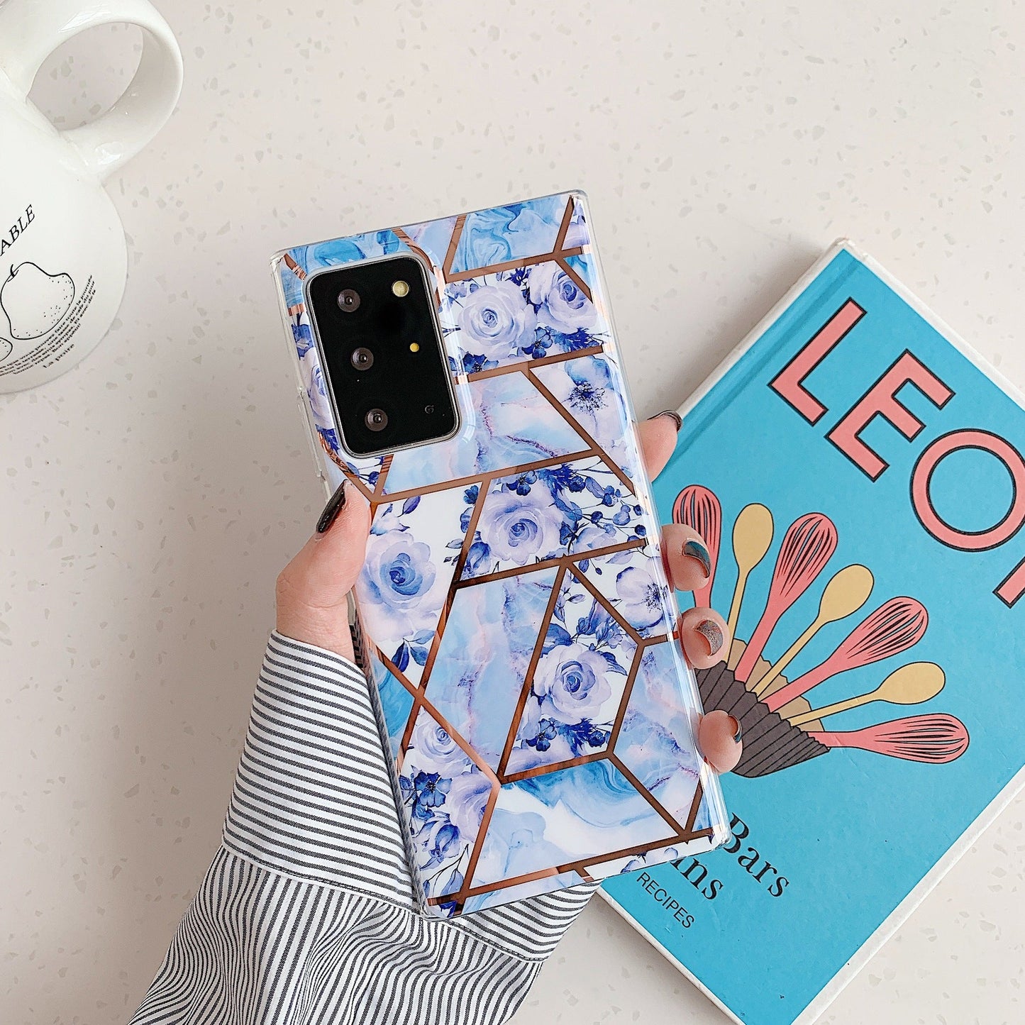 best Marble Mosaic Rhombus Flower Silicone Phone Case 0 shop online at M2K Trends for