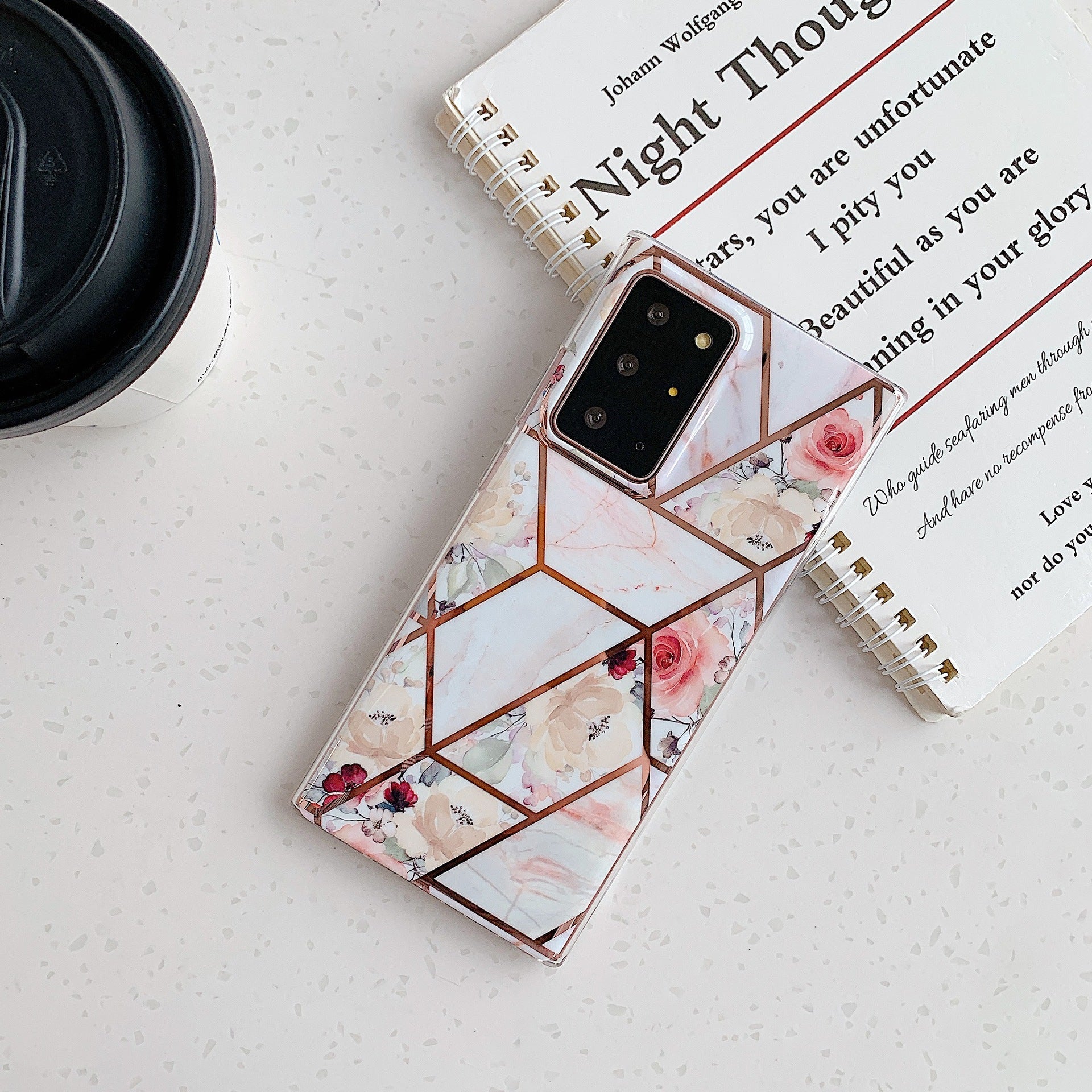 best Marble Mosaic Rhombus Flower Silicone Phone Case 0 shop online at M2K Trends for