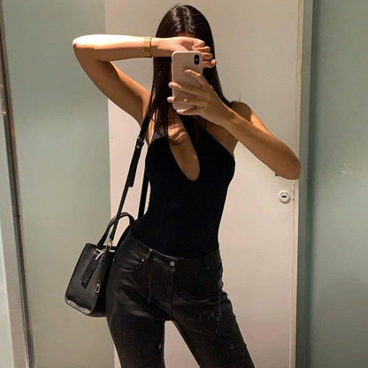 best MeiKeDaiNicey One Shoulder Bodycon Bodysuit Women Cut Out Sexy Bodysuit 2021 Ladies Summer Overalls Body Femme 0 shop online at M2K Trends for