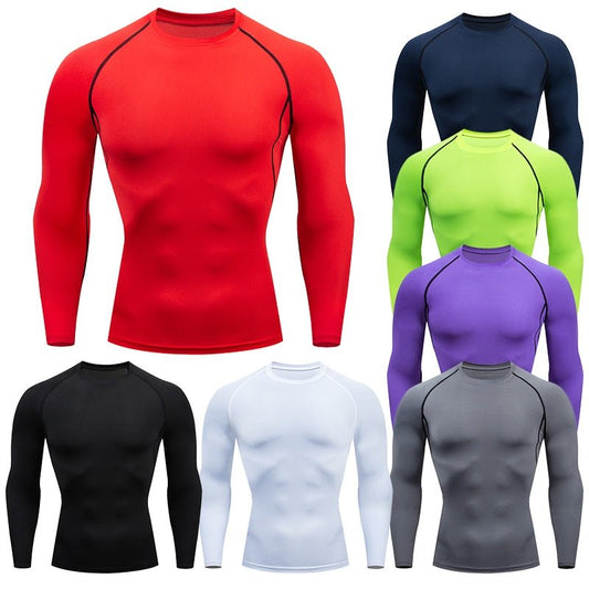 best Men Compression Running T Shirt Fitness Tight Long Sleeve Sport Tshirt Training Jogging Shirts Gym Sportswear Quick Dry Rashgard 0 shop online at M2K Trends for