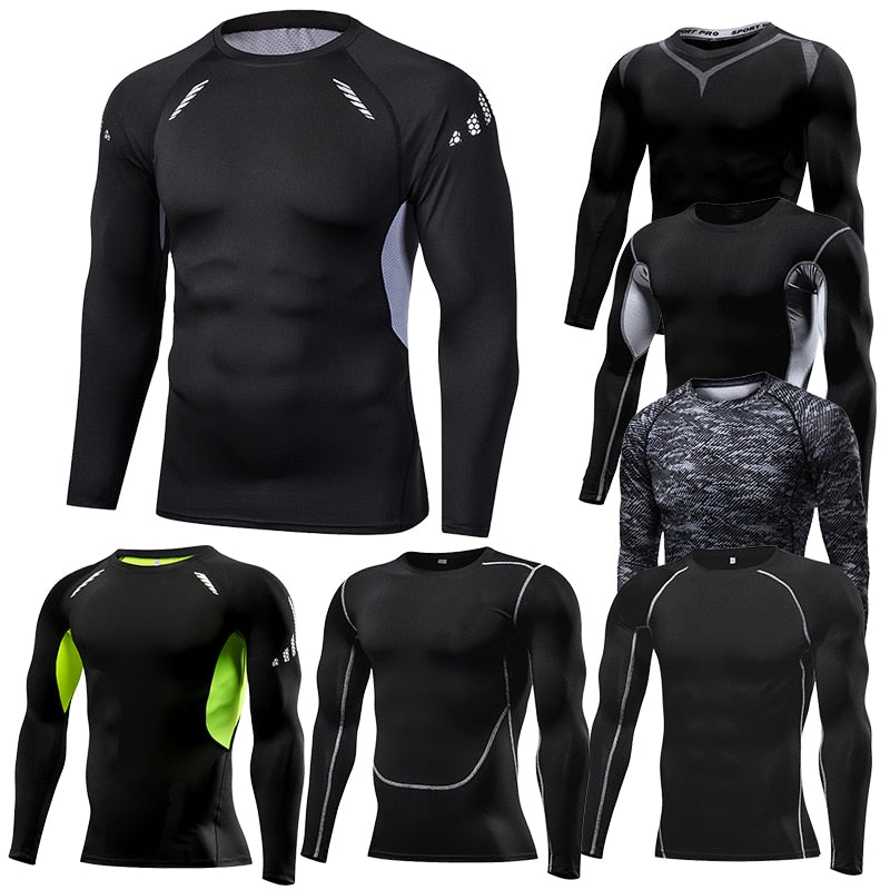 best Men Compression Running T Shirt Fitness Tight Long Sleeve Sport Tshirt Training Jogging Shirts Gym Sportswear Quick Dry Rashgard 0 shop online at M2K Trends for