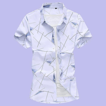 best Men Short Sleeve Cotton Flower Shirt Mens Dress Shirts 0 shop online at M2K Trends for