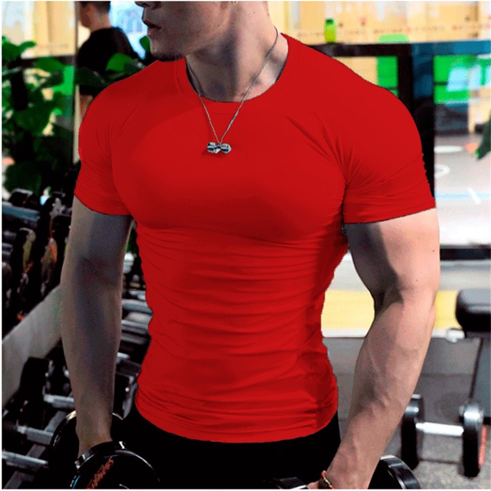 best Men Summer Short Sleeve Fitness T Shirt Running Sport Gym Muscle T-shirts Oversized Workout Casual High Quality Tops Clothing clothes shop online at M2K Trends for men shirt