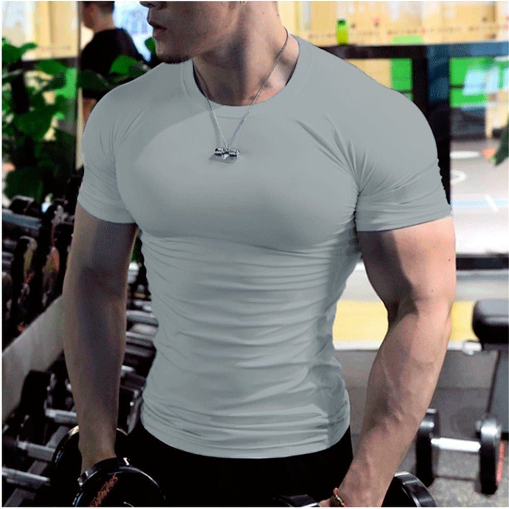 best Men Summer Short Sleeve Fitness T Shirt Running Sport Gym Muscle T-shirts Oversized Workout Casual High Quality Tops Clothing clothes shop online at M2K Trends for men shirt