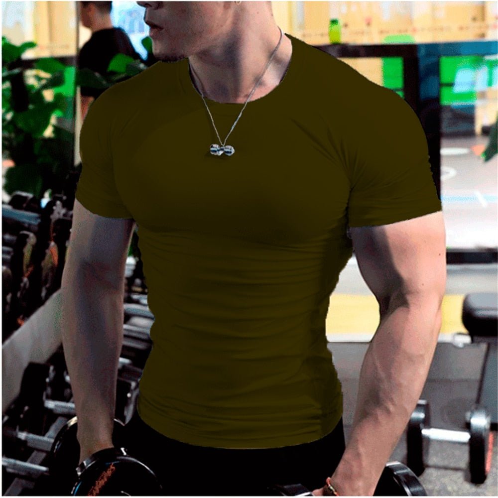 best Men Summer Short Sleeve Fitness T Shirt Running Sport Gym Muscle T-shirts Oversized Workout Casual High Quality Tops Clothing clothes shop online at M2K Trends for men shirt