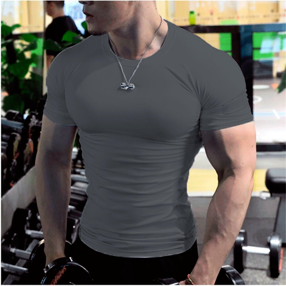 best Men Summer Short Sleeve Fitness T Shirt Running Sport Gym Muscle T-shirts Oversized Workout Casual High Quality Tops Clothing clothes shop online at M2K Trends for men shirt