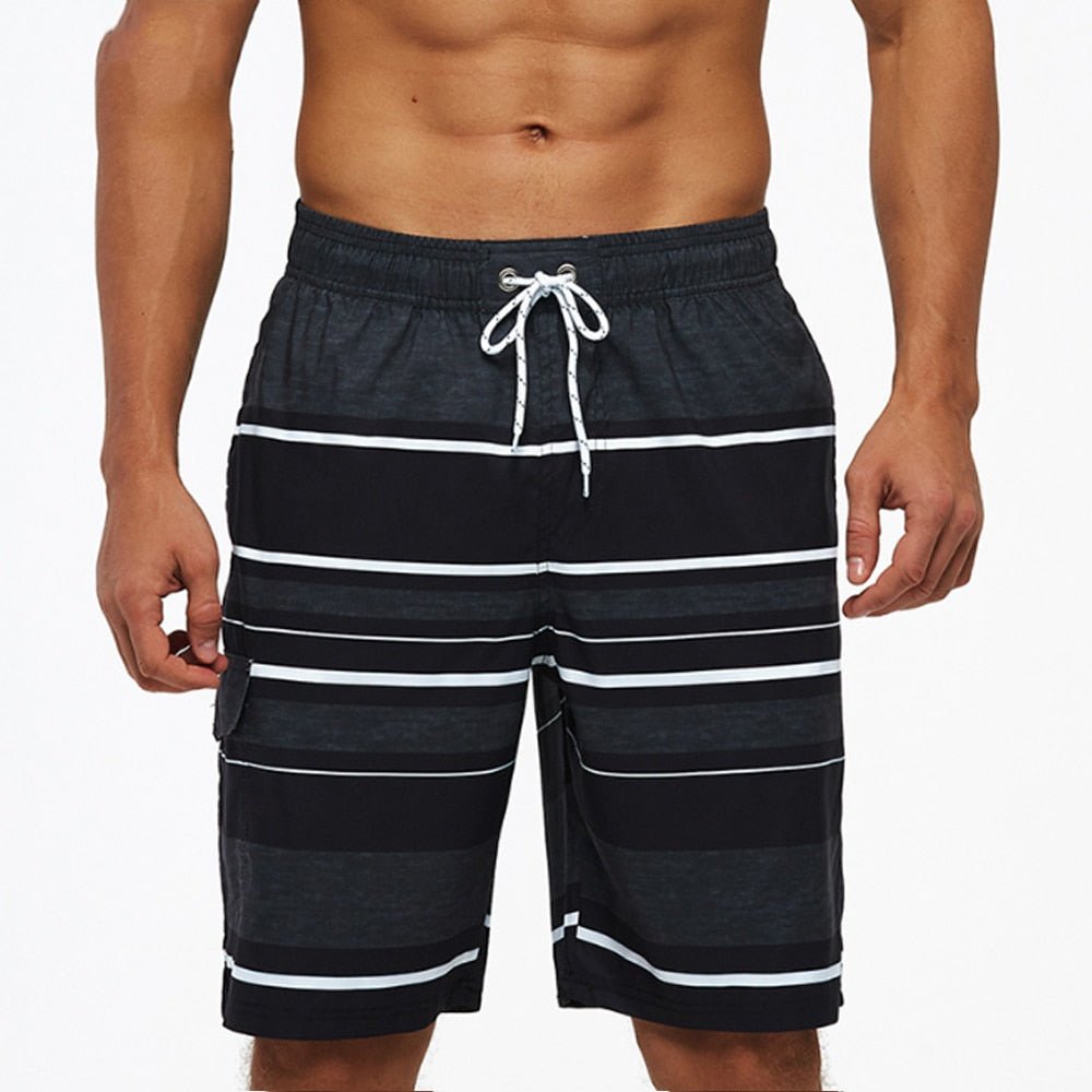 best Men&#39;s Shorts Casual Cotton Workout Short Pants Drawstring Beach Shorts With Pockets Swim Trunks Stripe Plus size Beach Shorts 0 shop online at M2K Trends for