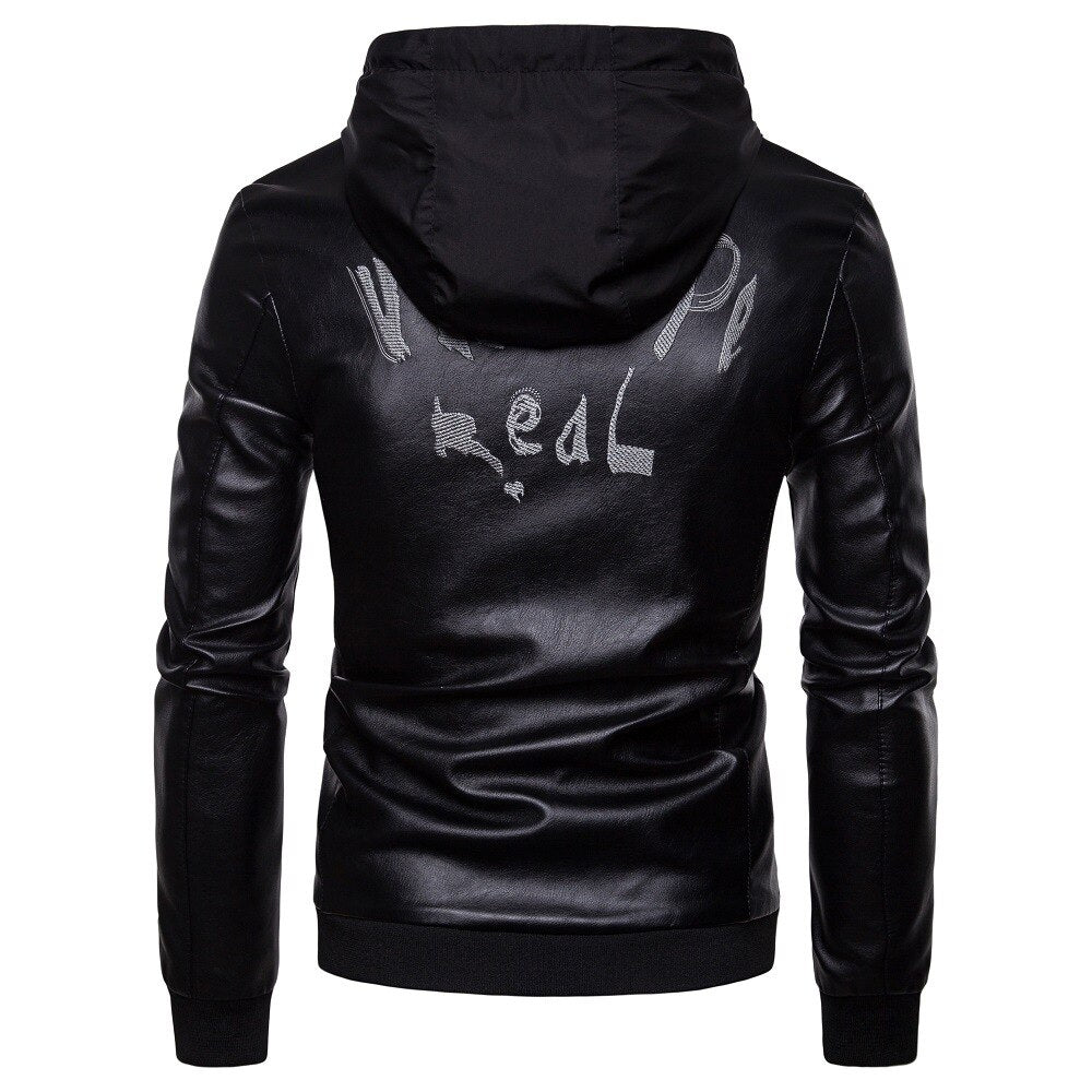 best Men's British fashion hooded leather coat 0 shop online at M2K Trends for