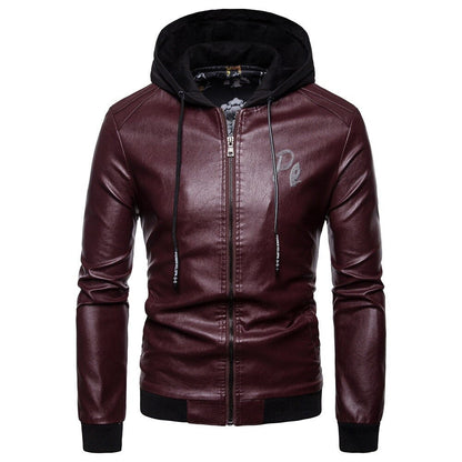 best Men's British fashion hooded leather coat 0 shop online at M2K Trends for