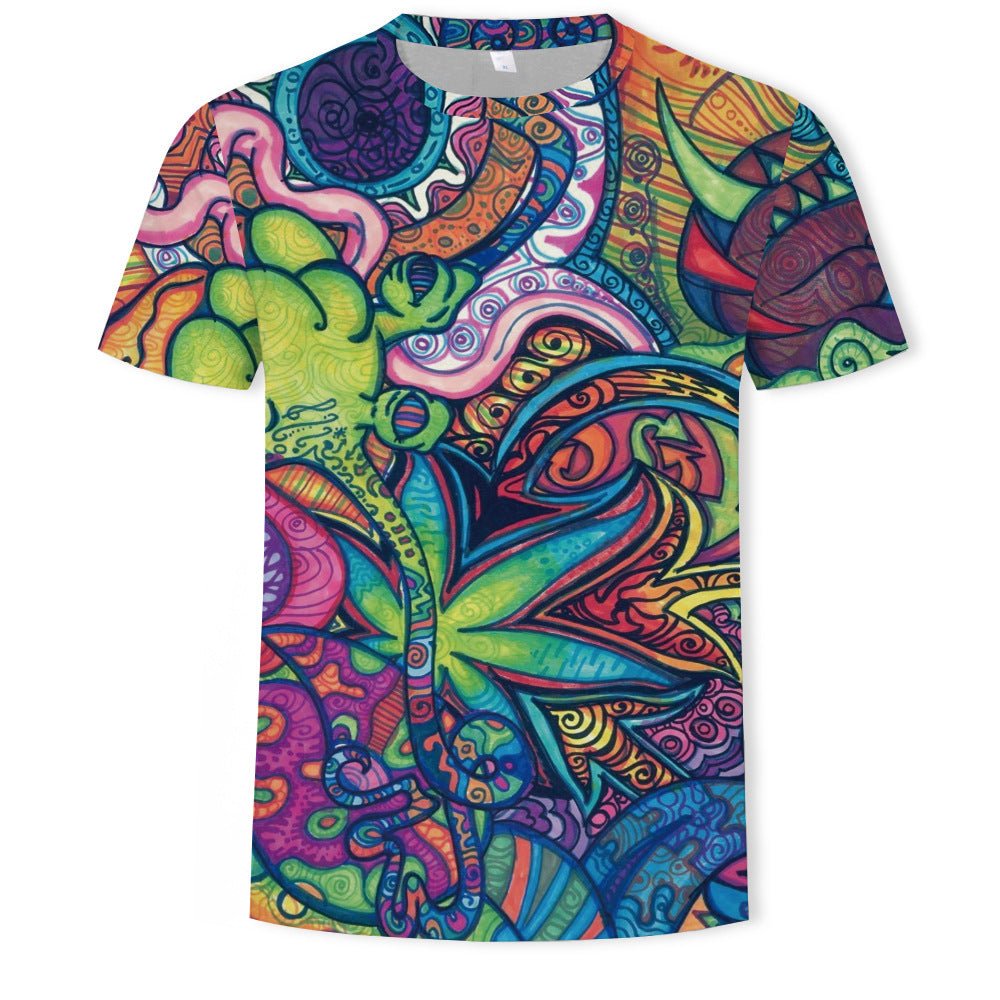 best Mens Fashion Casual Digital Print Crew Neck T-shirt 0 shop online at M2K Trends for