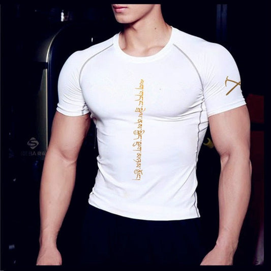 best Men's Fashion Running Fitness Training Tight Stretch Breathable Short Sleeve T-Shirt 0 shop online at M2K Trends for