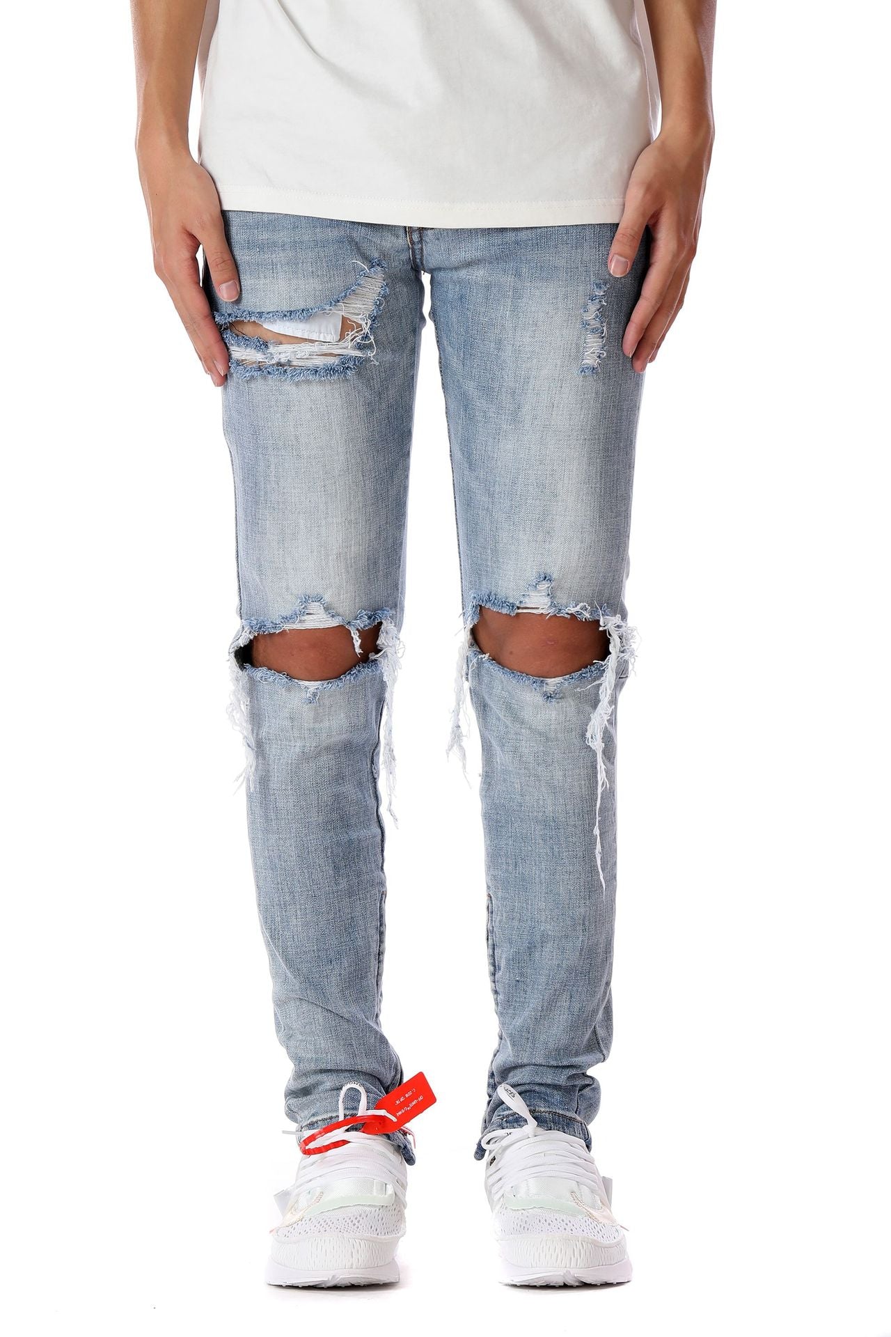 best Men's Fashion Washed Cat Beard Jeans With Holes 0 shop online at M2K Trends for