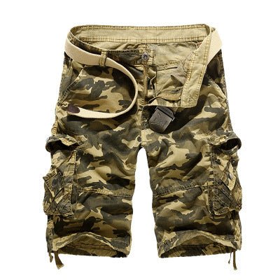 best Men's Loose Casual Camouflage Overalls Large Size Multi-pocket Five-point Pants Men's Beach Pants Pants shop online at M2K Trends for mens pants